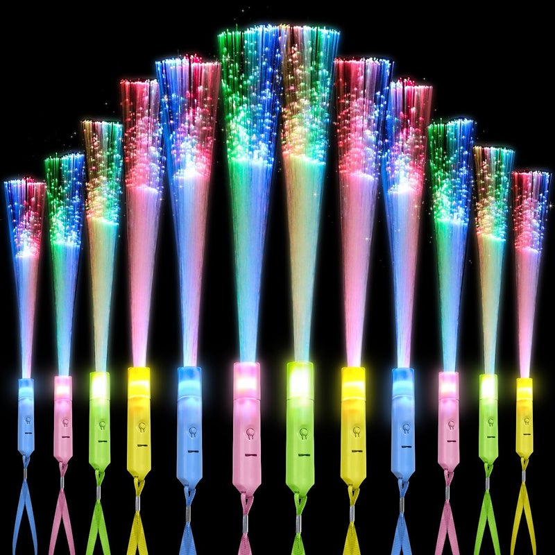 Meeby 36PCS Fiber Optic Wands Glow Wand LED Light Up Wand Bulk with 3 Models Colorful Flashing Glow in The Dark Party Supplies Fiber Optic Lights Glow Wands Bulk Party Pack for Birthday Party Favor Wedding - Image 1